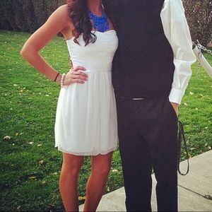 Strapless white dress